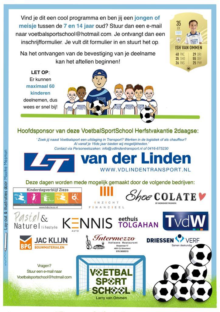 Promotie flyer Voetbalsportschool voor social media