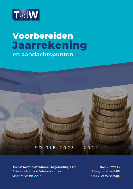 Het voorblad van het E-book Voorbereiden Jaarrekening 2023-2024